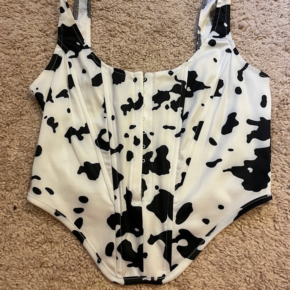 Cow print corset top